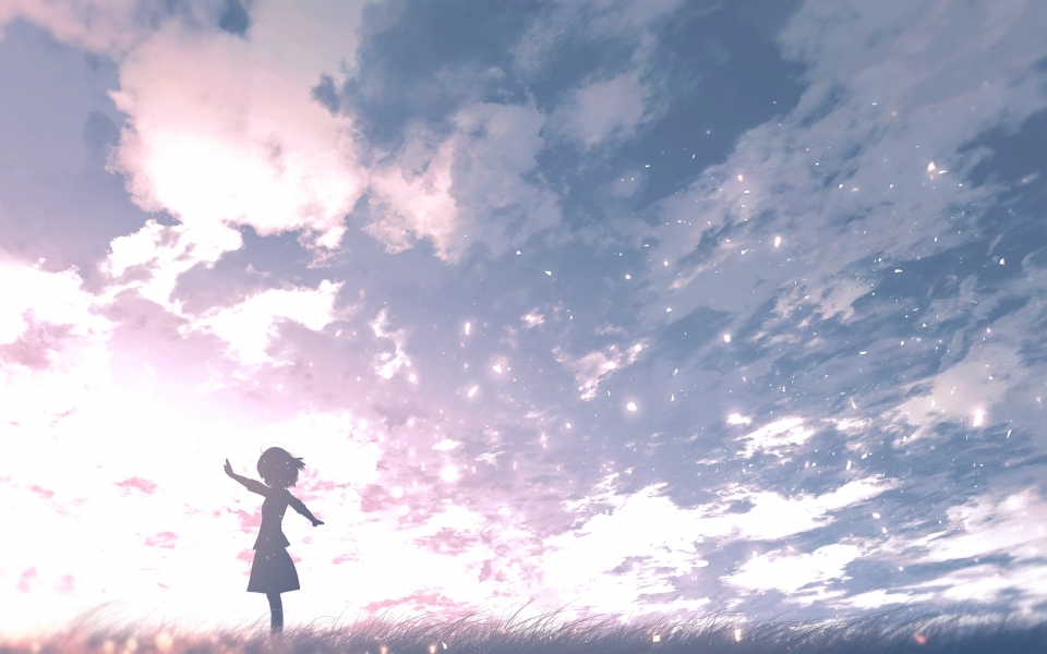 Download Anime Girl Landscape HD Wallpaper wallpaper