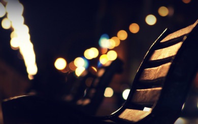Bench Blurred Night Lights