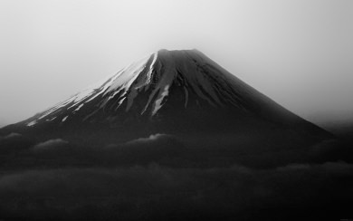 Black And White Volcano Illustration