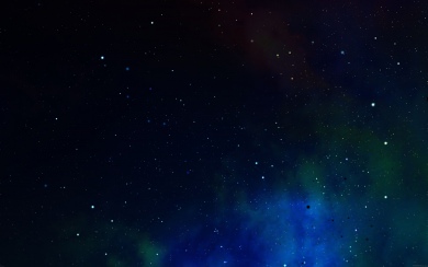 Blue Aurora in Starry Space
