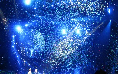 Blue Light Confetti Coldplay Concert