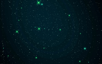 Blue Space With Green Stars