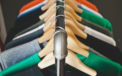 Colourful Clothes On Hangers