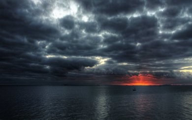 Dark Stormy Clouds At Sea
