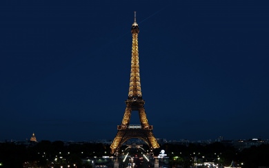 Eiffel Tower Lit Up Night
