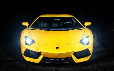 Front View Yellow Lamborghini