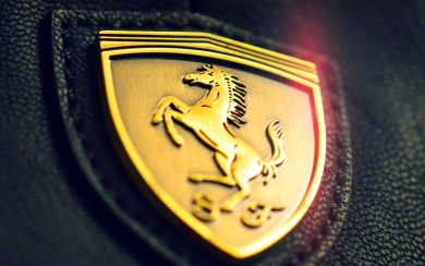 Gold Ferrari Logo Badge
