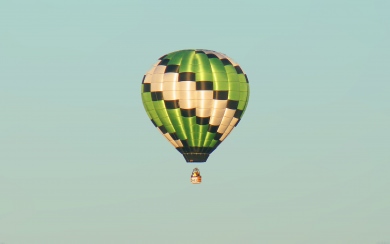 Green and White Hot Air Balloon