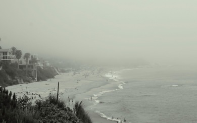 Grey Beach Scene