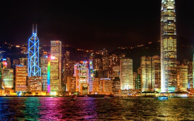 Hong Kong Lights At Night