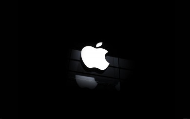 Minimal Apple On Glass Design Logo