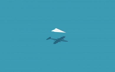 Minimal Paper Airplane Art