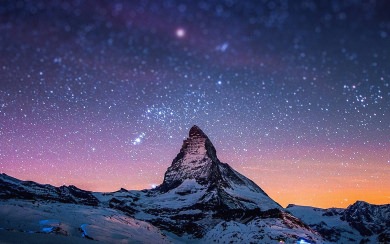 Mountain Peak With Stars