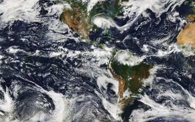 North and South America From Space
