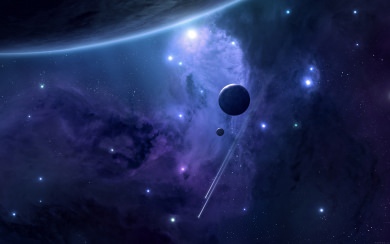 Purple Galaxy Planet Stars