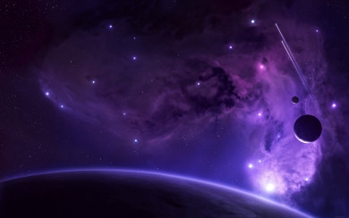 Purple Galaxy Smoke Planets Stars
