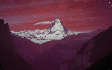 Purple Night White Mountain