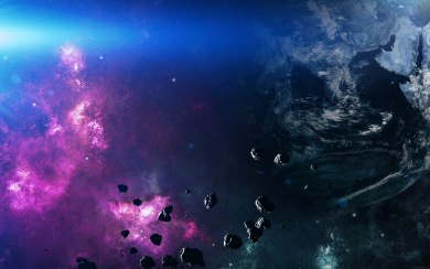 Purple Space Meteors
