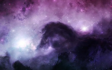 Purple Stars Smoke Space