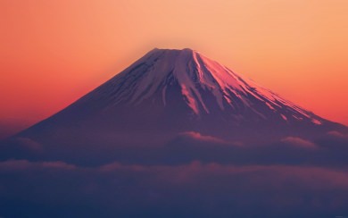 Purple-Topped Mountain Orange Sky