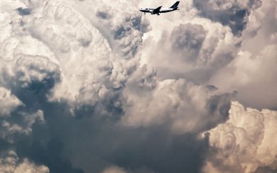 Single Plane Among Clouds