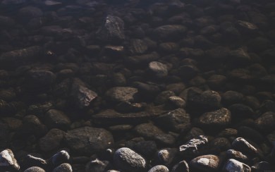 Sun Light On Pebbles And Rocks