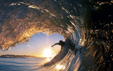 Surfing In Curl Wave