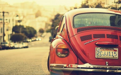 Vintage Red Volkswagen Beetle