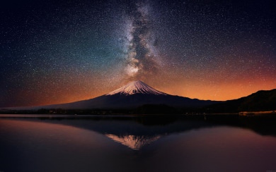 Volcano On Starry Night
