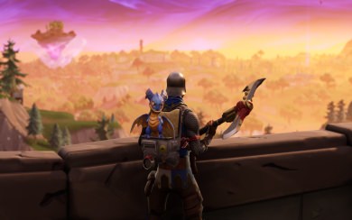 Blue squire With Pet Dragon