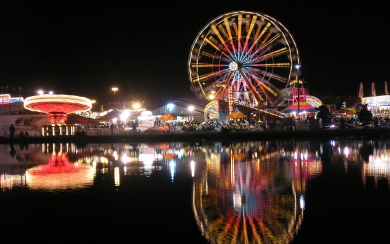Ferris Wheel at Night Georgia State County