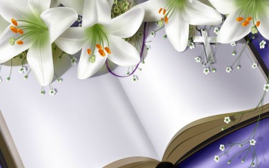 Easter Lilies on Bible