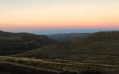 lesotho mountains sunrise valley 4k