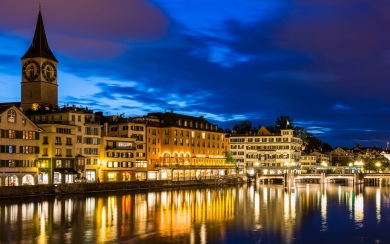 Pictures Zurich Switzerland Sky Rivers
