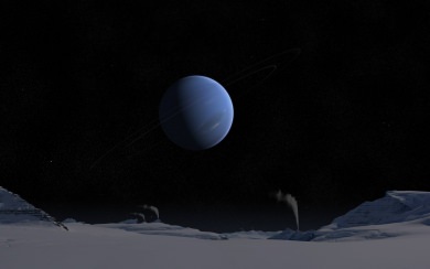 Space Universe Planet Neptune CGI Stars Dark