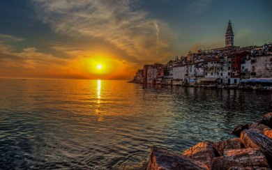Sunset In Old Town Croatia Wallpapers