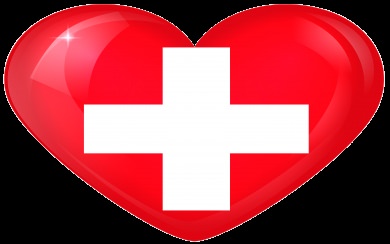 Switzerland Large Heart Flag 2021