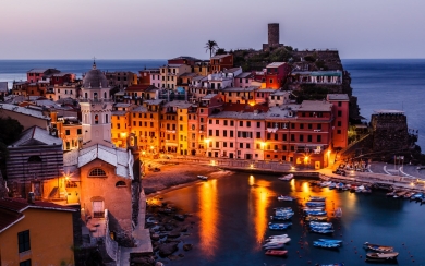Wallpapers Gulf of Genoa Italy panorama coast