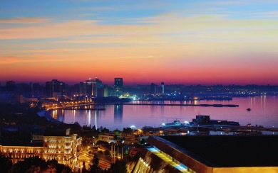 Baku at Night Pictures