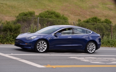 blue tesla model 3 Mac Android PC Wallpapers