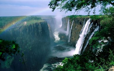 Zimbabwe Waterfalls Rainbow wallpapers