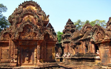 Ancient Temples Banteay Srei Cambodia 4K HD 2020