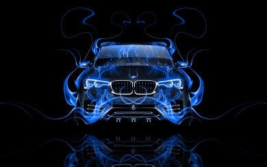 BMW X4 Front Fire Abstract 4K HD 2020 iPhone Mac