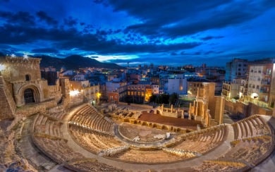 Roman Theater Night Lights 4K HD 2020