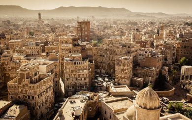 Yemen Cityscape Sunset City 4K HD