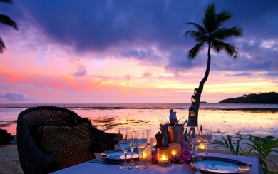 2560x1600 Fiji Exotic Nature Candles Romantic Sunset 4K HD