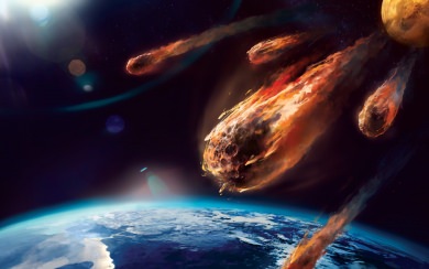Asteroid Hitting Earth World End 4K HD