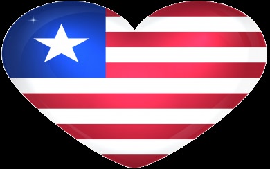 Liberia Large Heart Flag 4K 3D