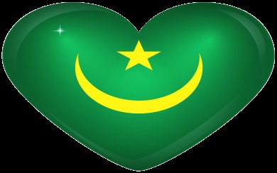 Mauritania Large Heart Flag 4K
