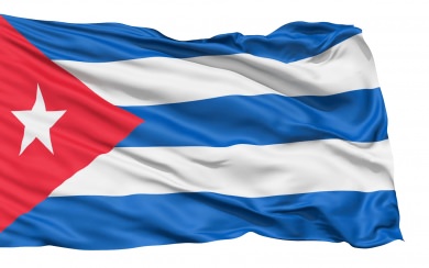Realistic 3D Cuba Flag